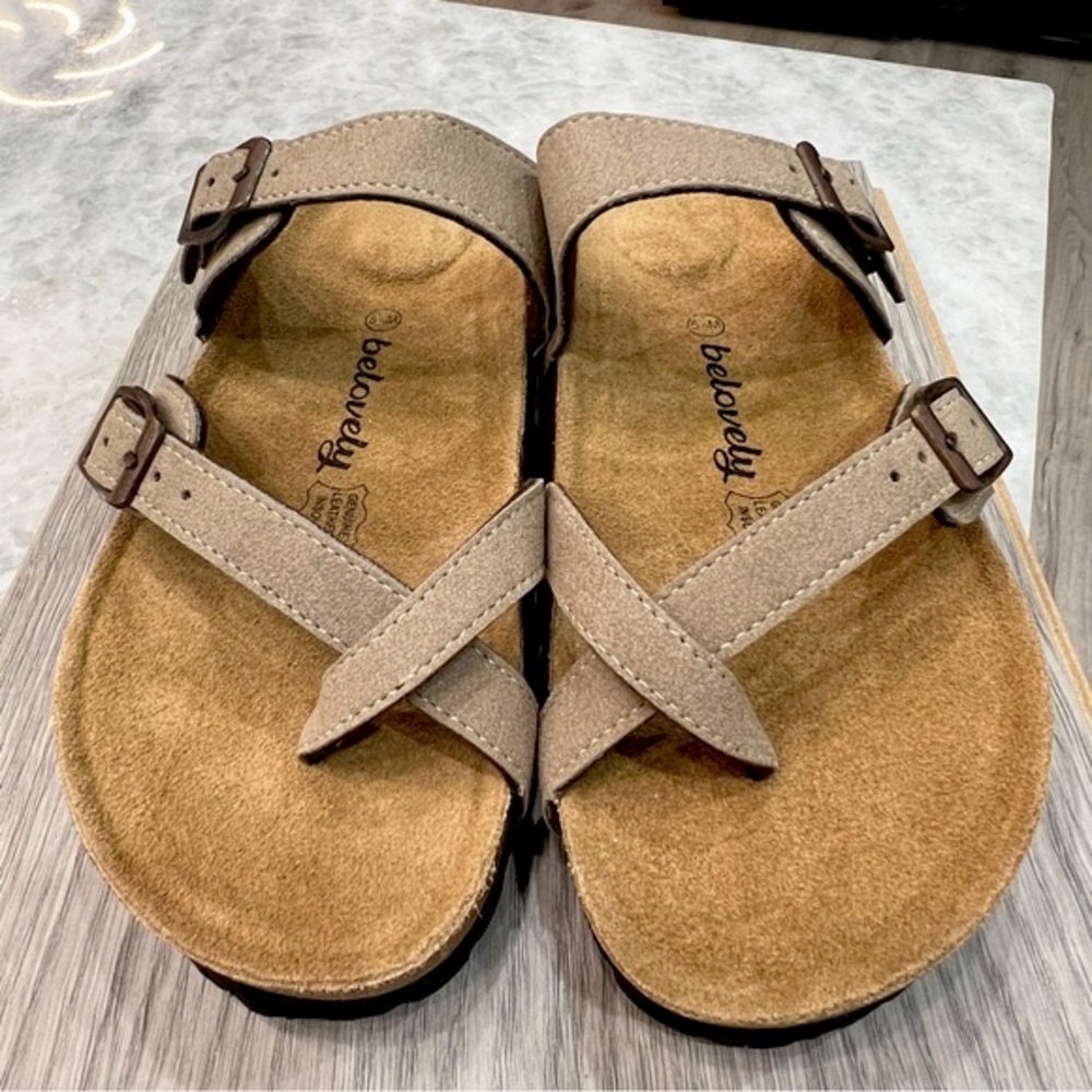 BeLovely Leather Summer Sandal Sz 5.5 - Picture 4 of 11